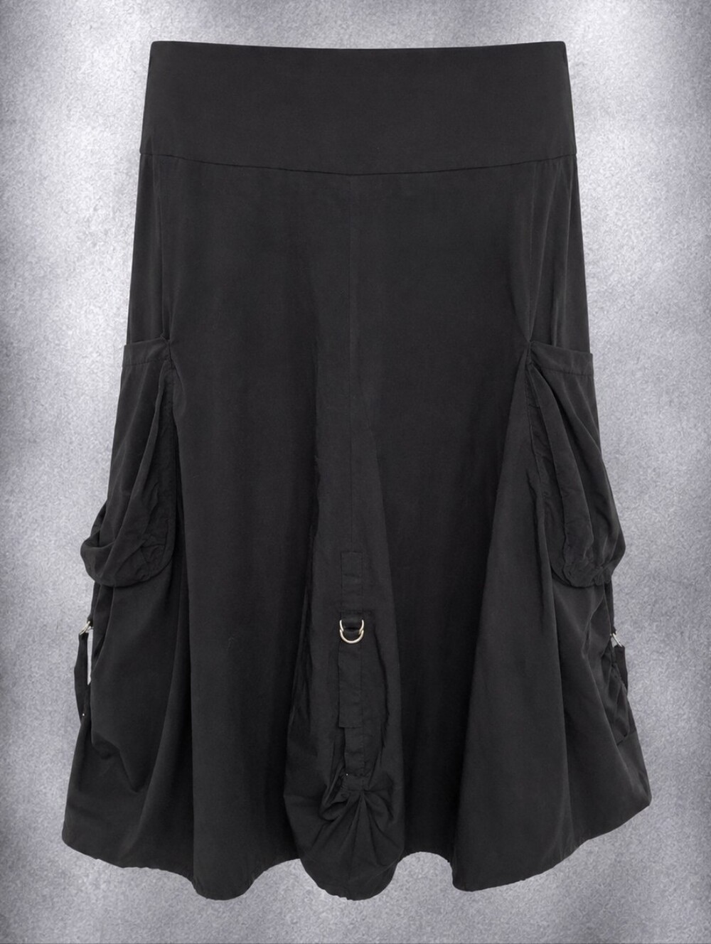 Alison Sheri Black Gothic Utility Skirt D-Ring Pocket Stretch Women Size X-Large - Picture 5 of 16
